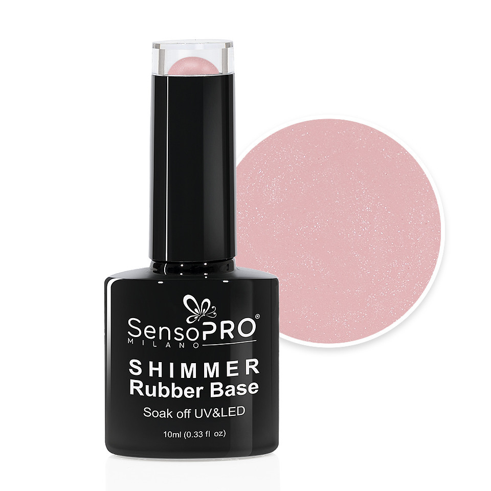 Shimmer Rubber Base SensoPRO Milano – #06 Rare Rose Shimmer Silver, 10ml kitunghii.ro imagine noua inspiredbeauty