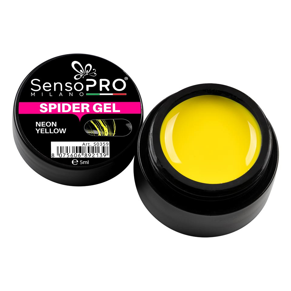 Spider Gel SensoPRO Neon Yellow, 5 ml kitunghii.ro imagine noua inspiredbeauty