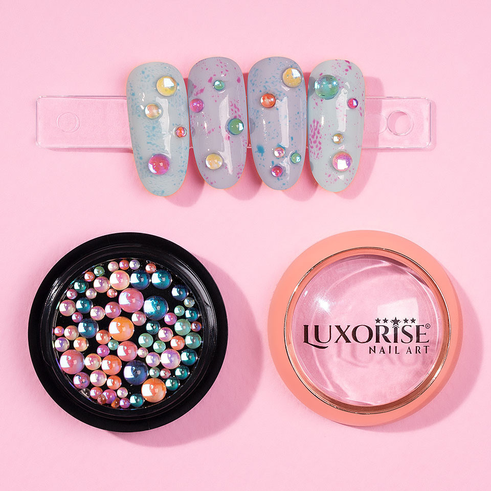 Strasuri unghii luxorise crystal, hypnotic pearls