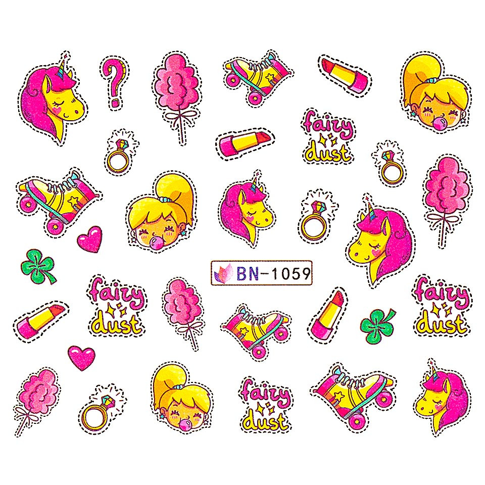 Tatuaj unghii luxorise, unicorn bn-1059