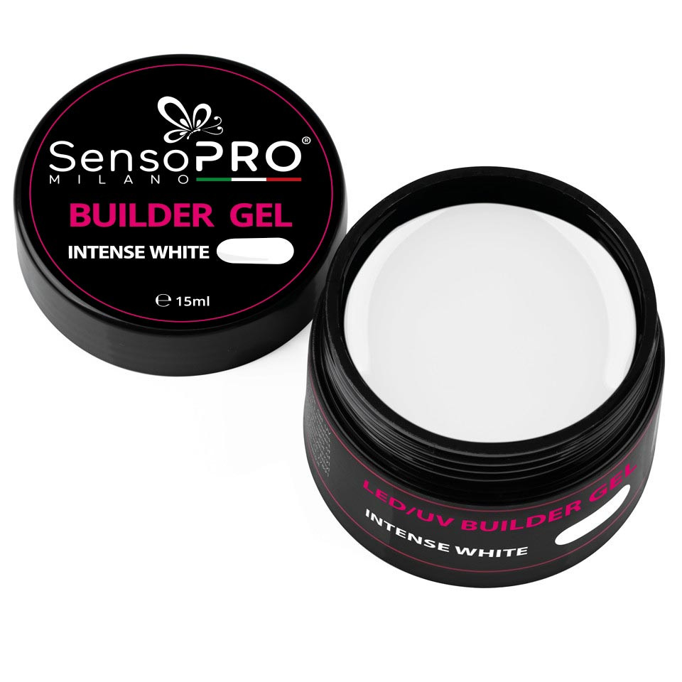 Gel Constructie Unghii SensoPRO Milano 15ml - Intense White