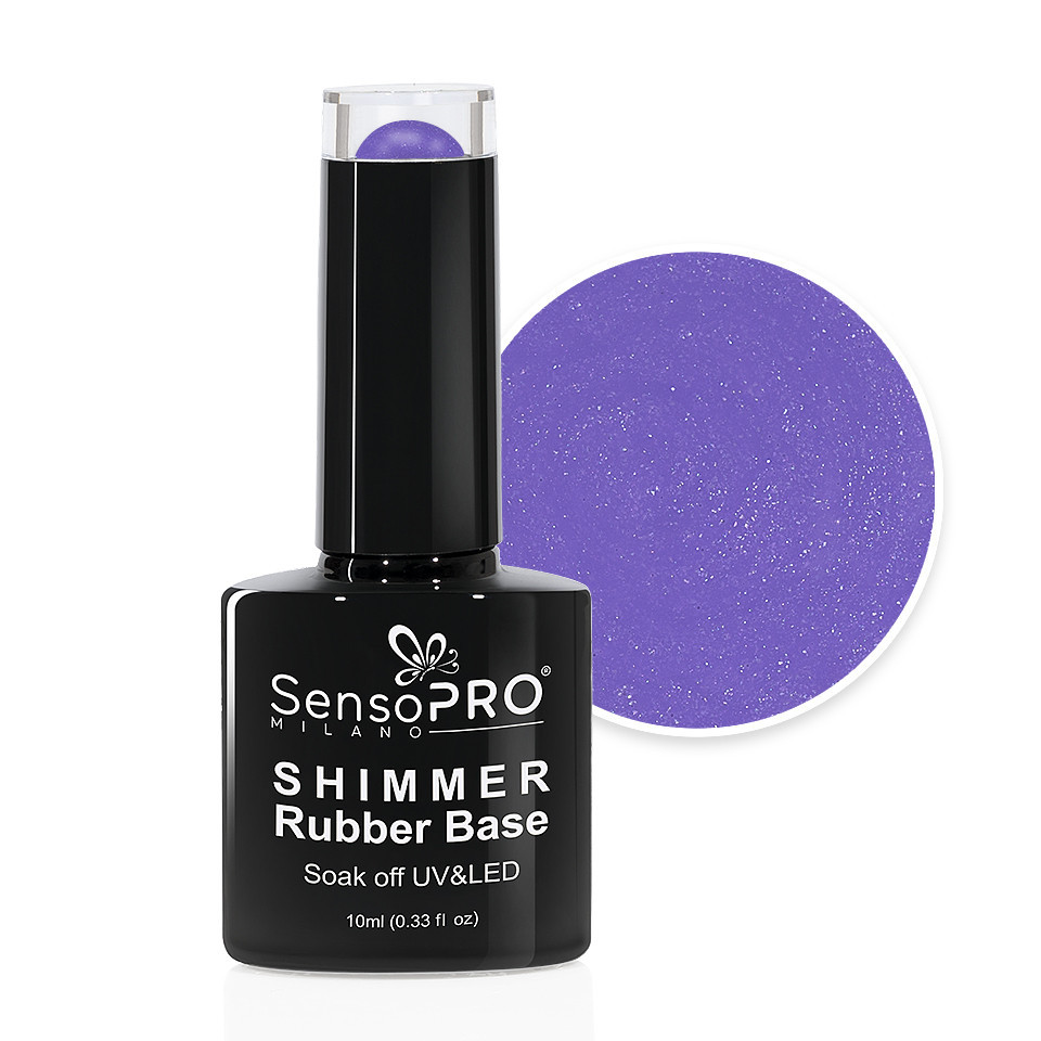 Shimmer Rubber Base SensoPRO Milano – #08 Lavender Shimmer White, 10ml