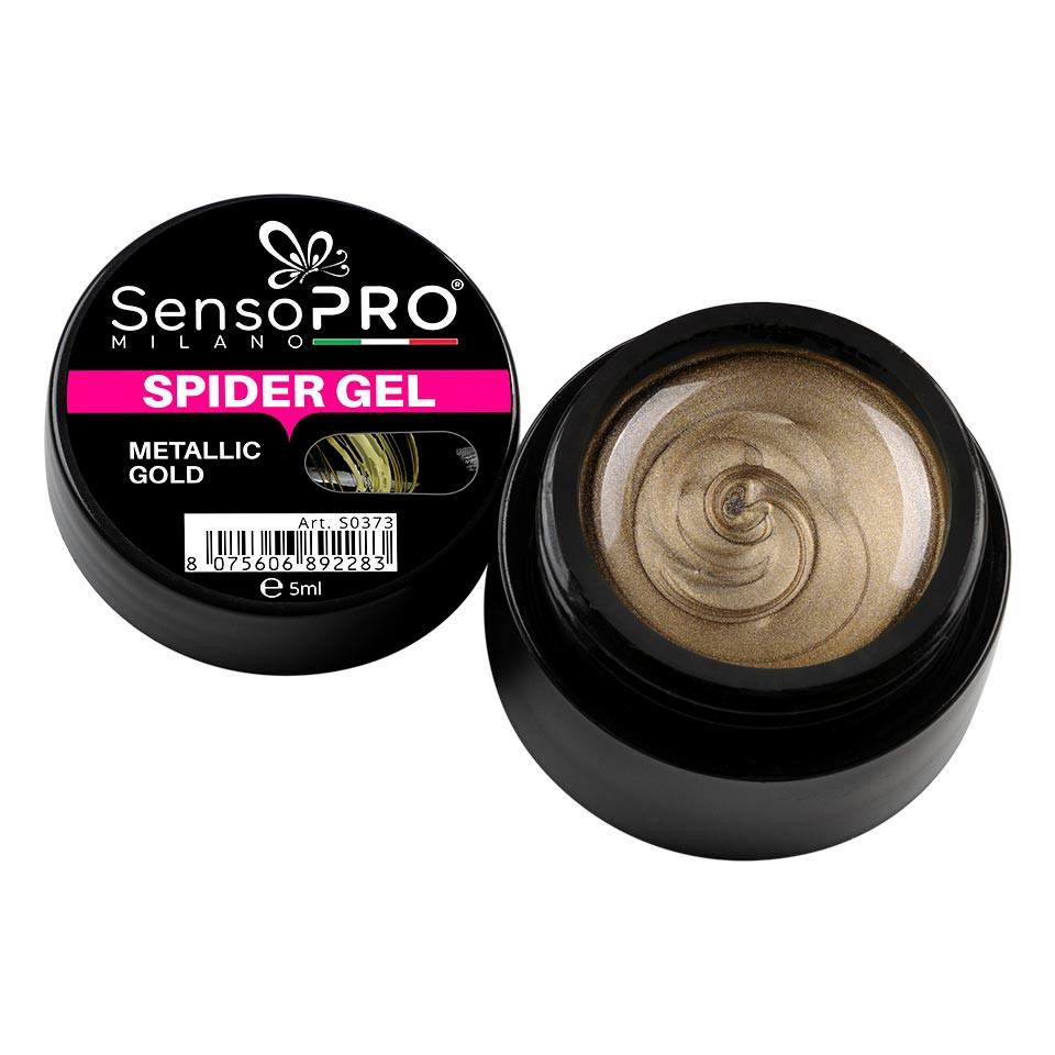 Spider Gel SensoPRO Milano Metallic Gold, 5 ml kitunghii.ro