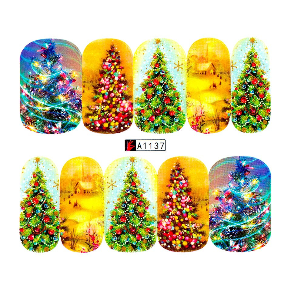 Tatuaj unghii luxorise christmas tree joy, a1137