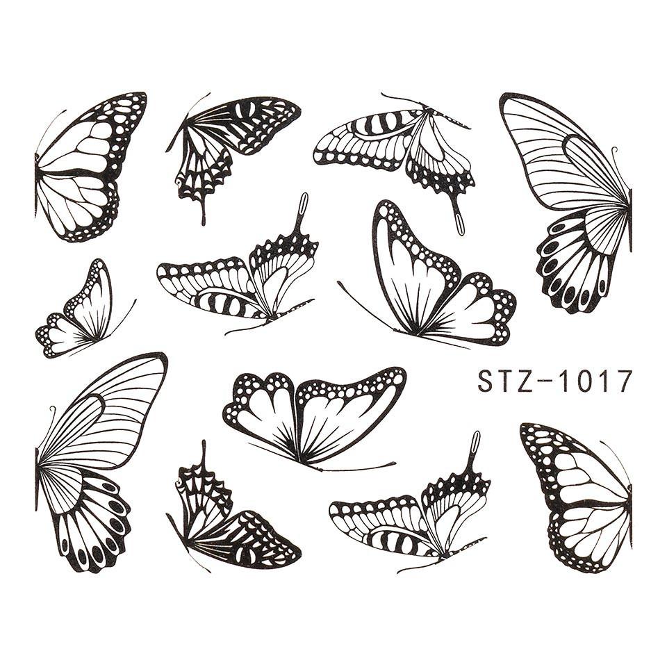 Tatuaj unghii luxorise simple butterfly kiss, stz-1017