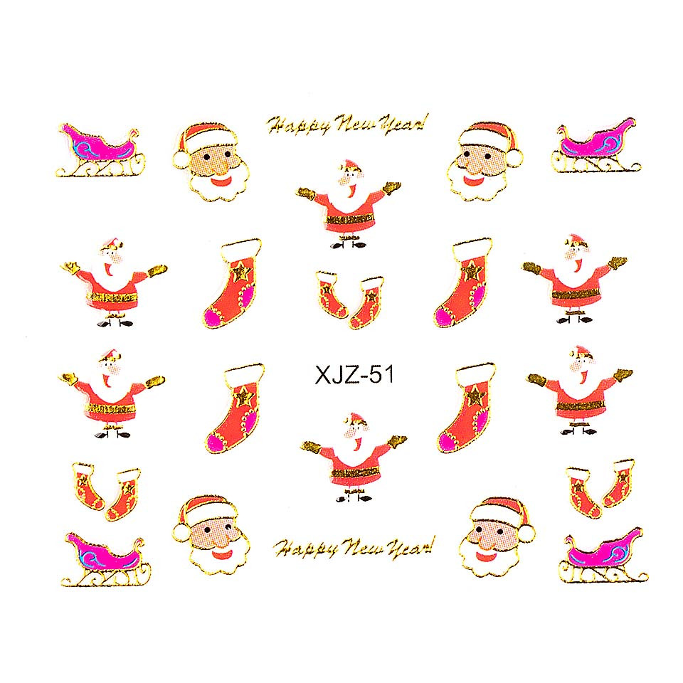 Sticker 3D Unghii LUXORISE XJZ-51, Christmas Collection