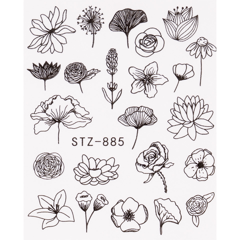 Tatuaj unghii luxorise simple flower fantasy, stz-885