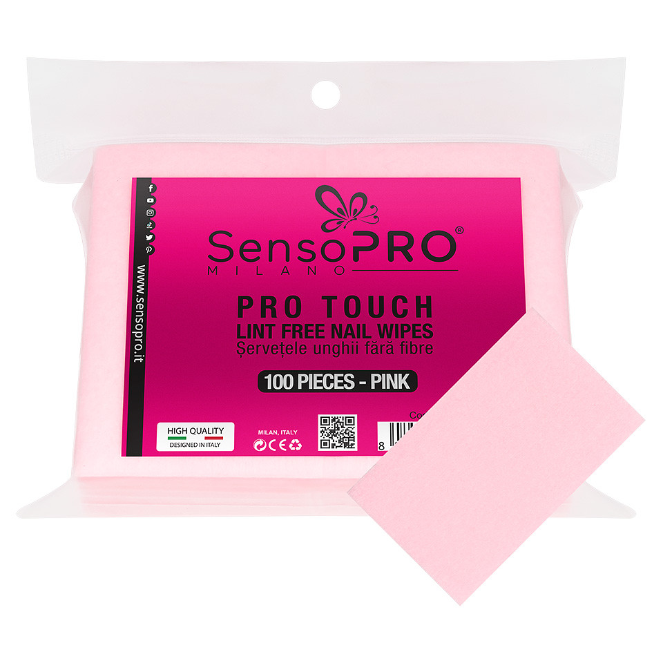 Servetele Unghii Pro Touch – SensoPRO Milano, Pink, 100 buc kitunghii.ro imagine noua inspiredbeauty
