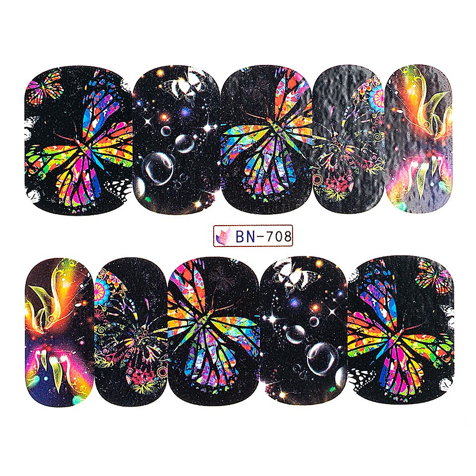 Tatuaj unghii luxorise, butterfly bn-708