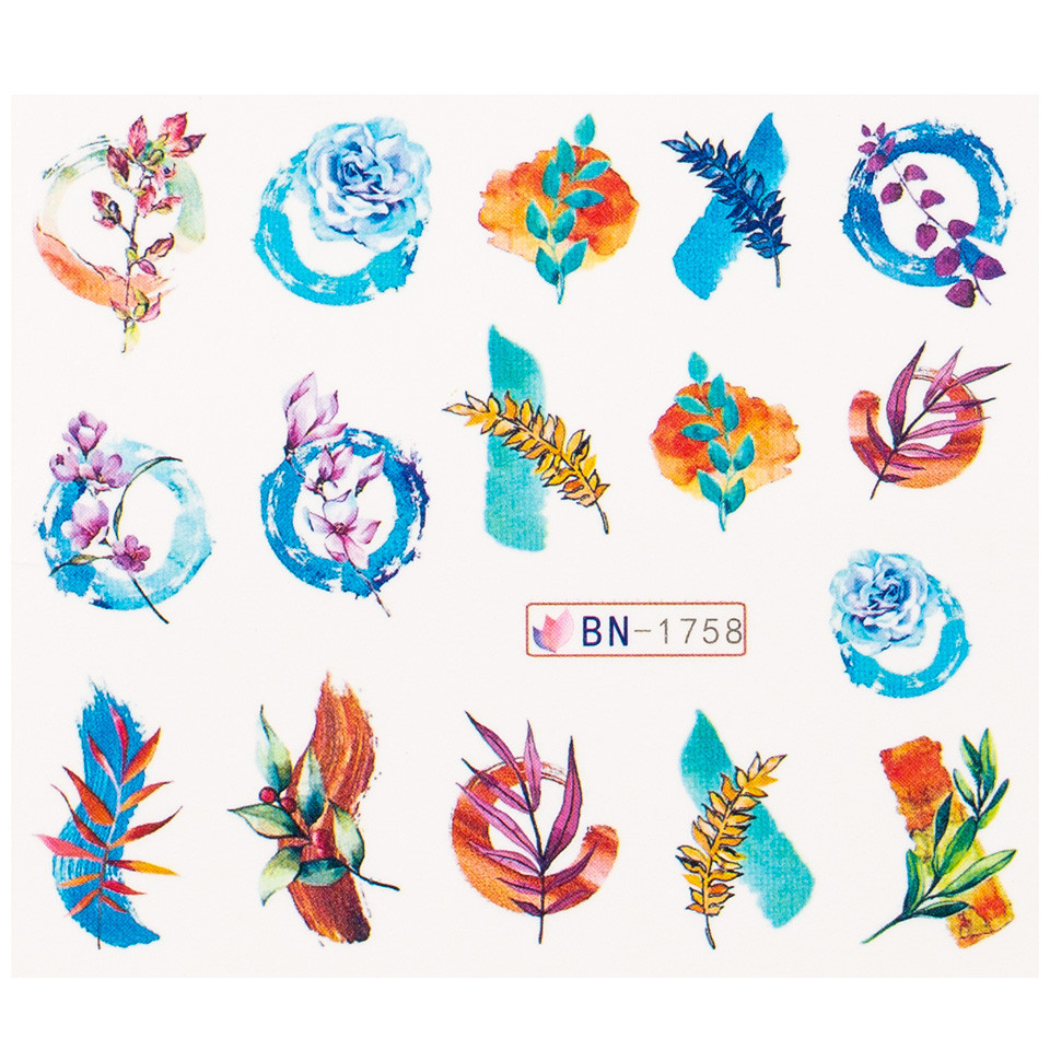 Tatuaj unghii luxorise flower rainbow, bn-1758