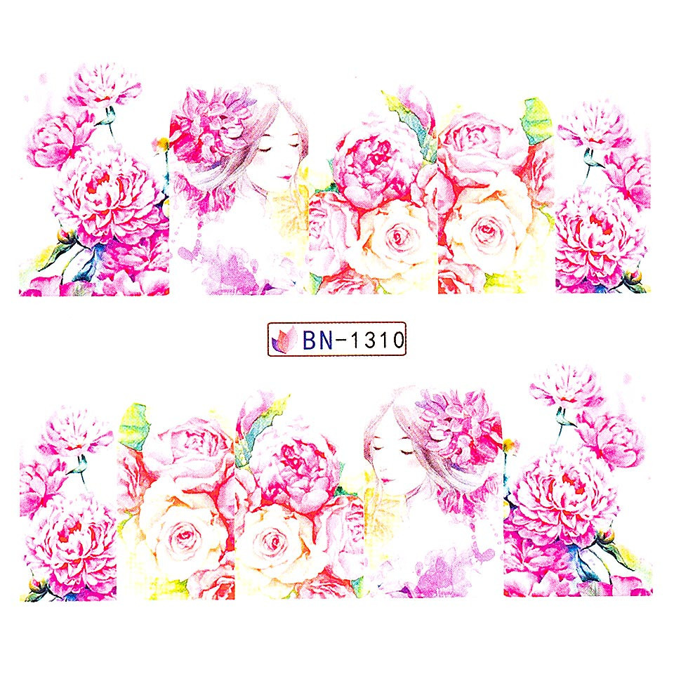Tatuaj unghii luxorise pastel flowers, bn-1310