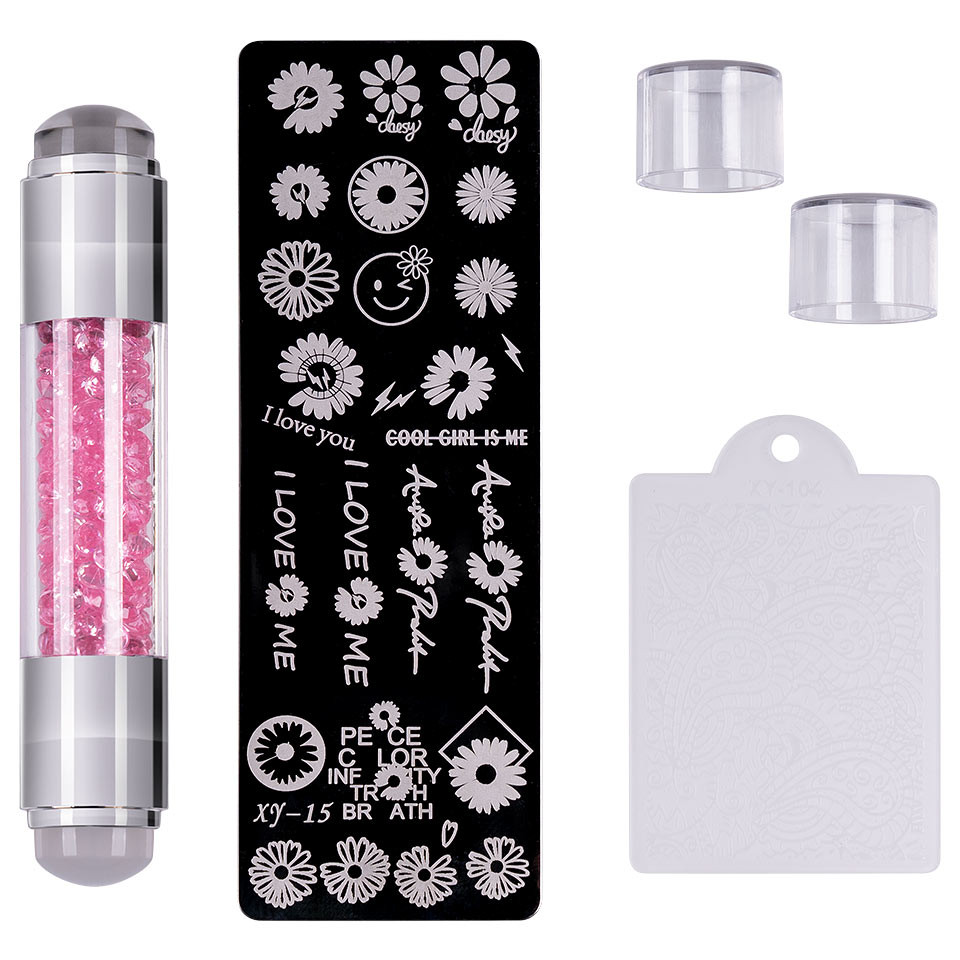 Set Stampila Unghii + Matrita Crystal Nail Art, XY-15 - SensoPRO Milano