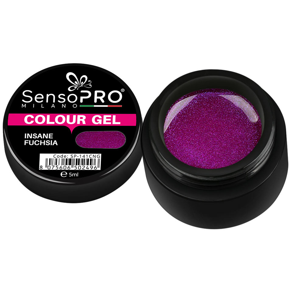 Gel UV Colorat Insane Fuchsia 5ml, SensoPRO Milano