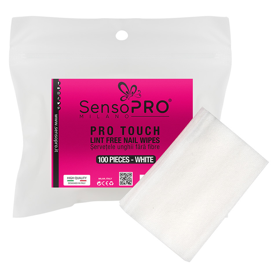 Servetele Unghii Pro Touch – SensoPRO Milano, White, 100 buc