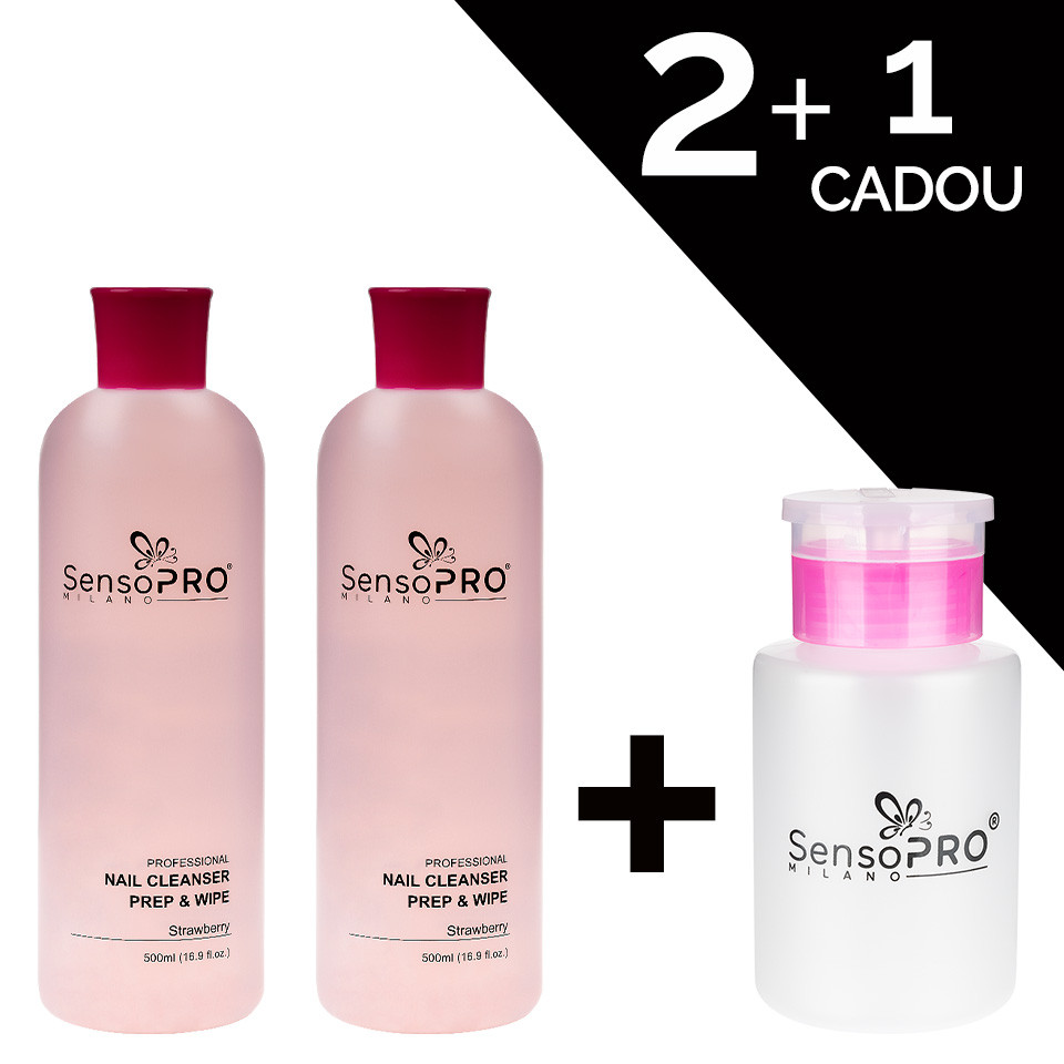 Set Cleanser Unghii Strawberry 1000ml + Cadou Dozator SensoPRO Milano kitunghii.ro imagine pret reduceri