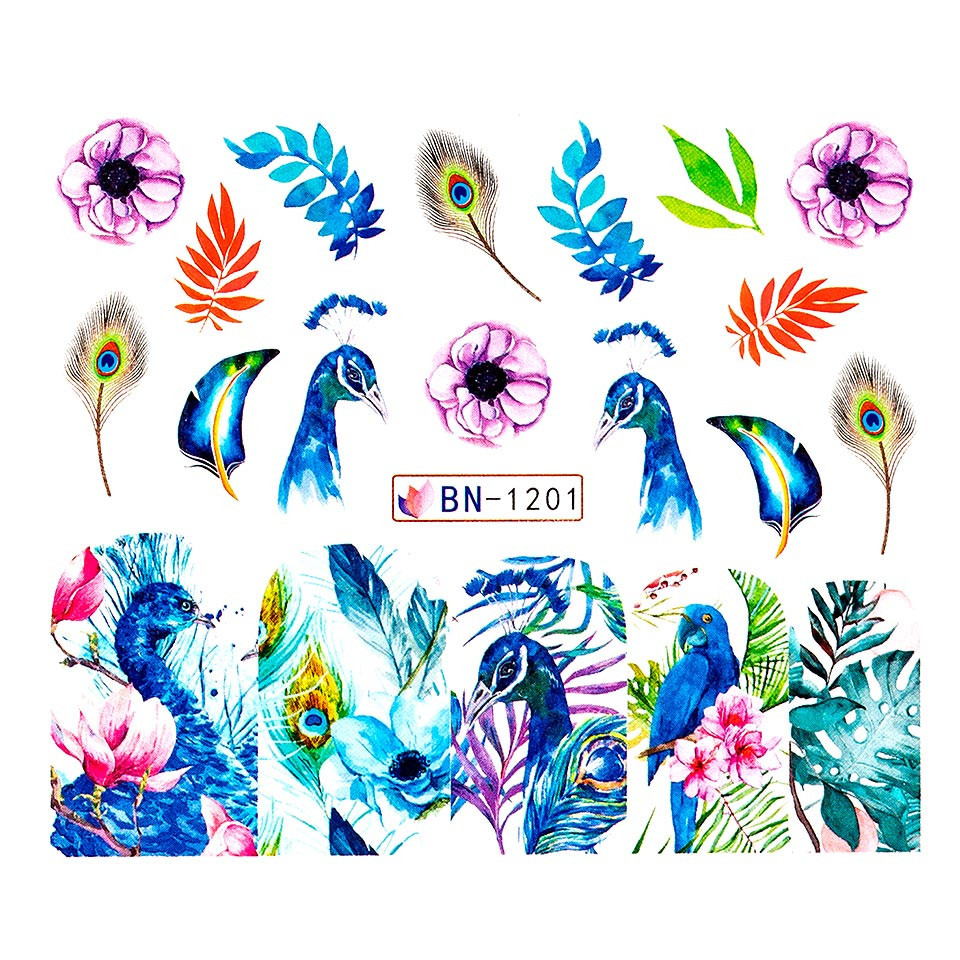 Tatuaj unghii luxorise peacock day, bn-1201