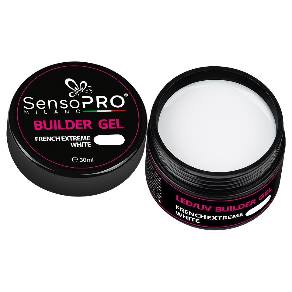 Gel Constructie Unghii SensoPRO Milano 30ml - French Extreme White