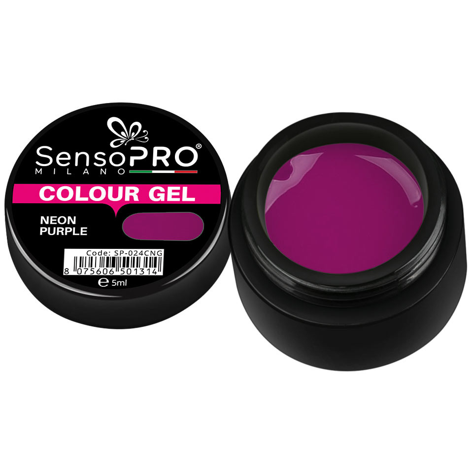 Gel UV Colorat Neon Purple 5ml, SensoPRO Milano kitunghii.ro