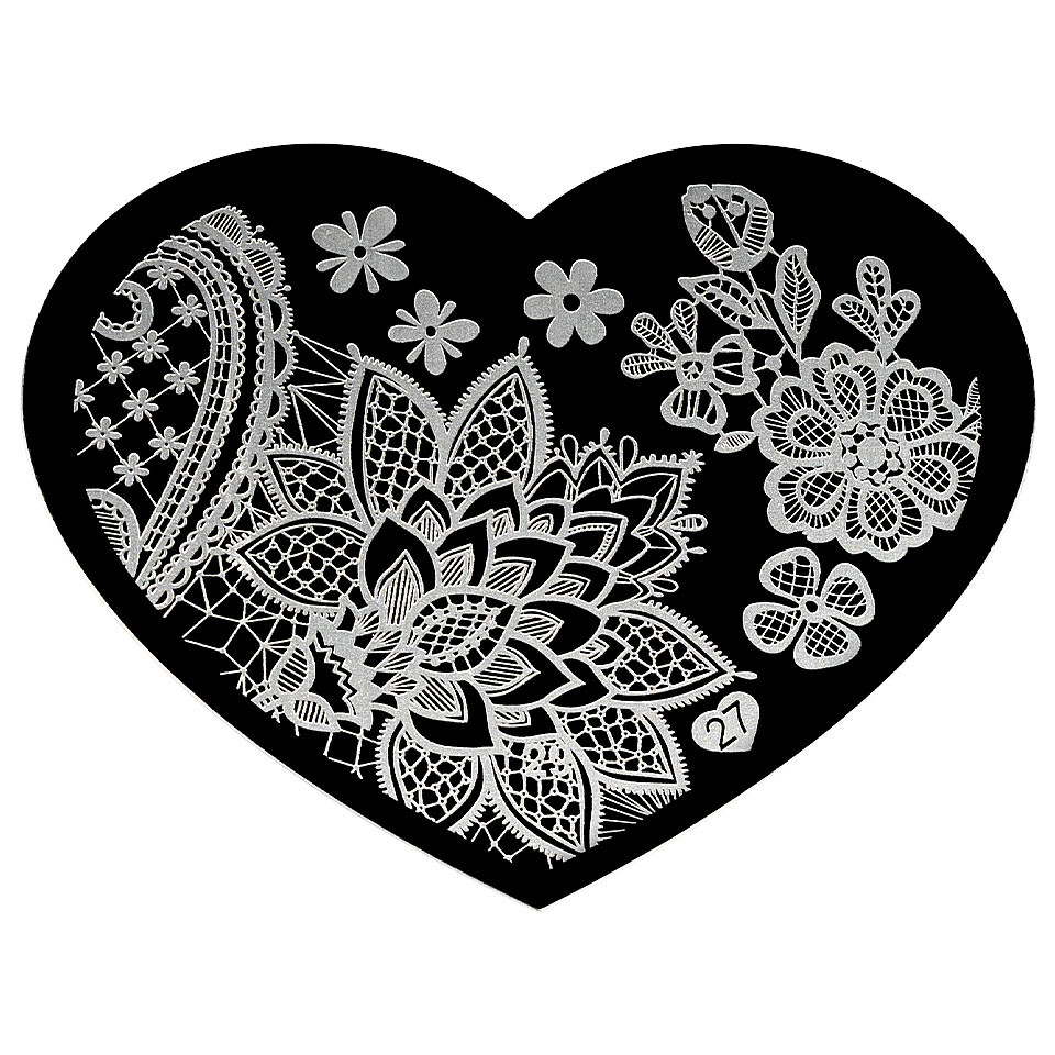 Matrita metalica stampila unghii hearts #27