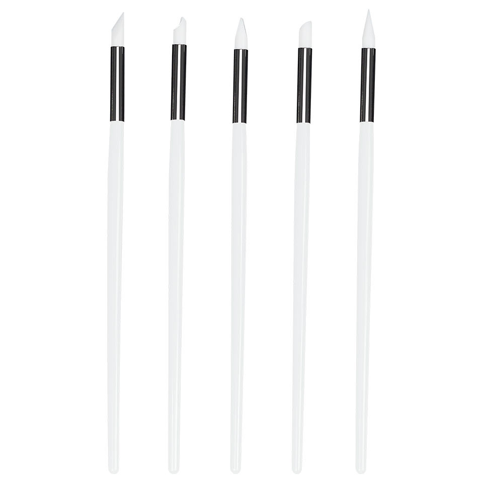 Pensule unghii din silicon set 5 buc, white