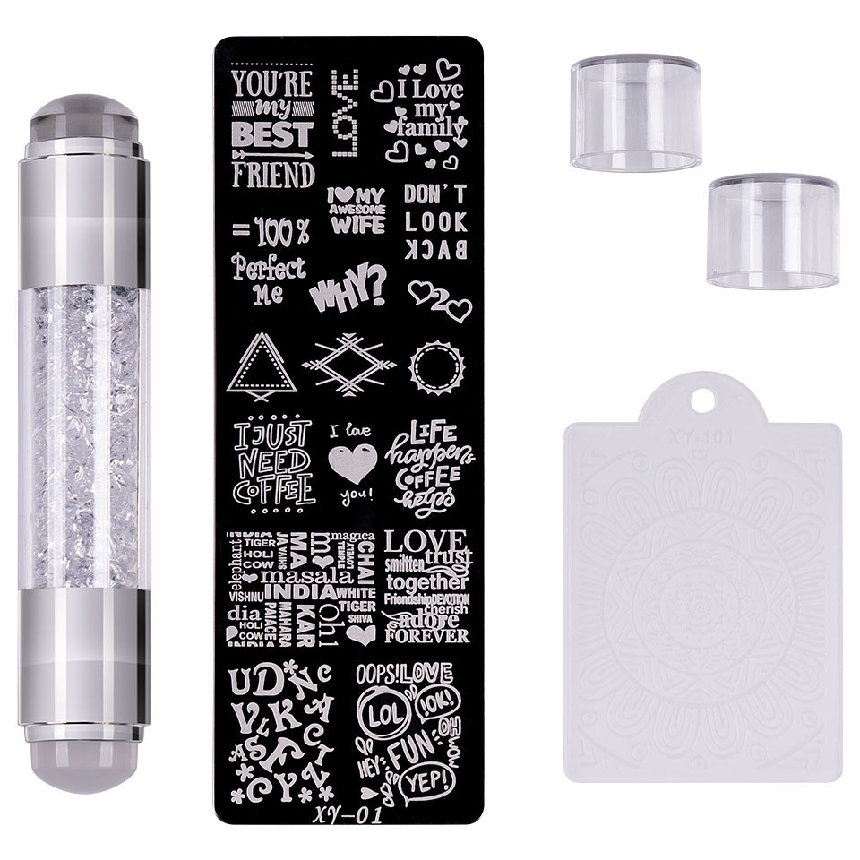 Set Stampila Unghii + Matrita Crystal Nail Art, XY-01 - SensoPRO Milano