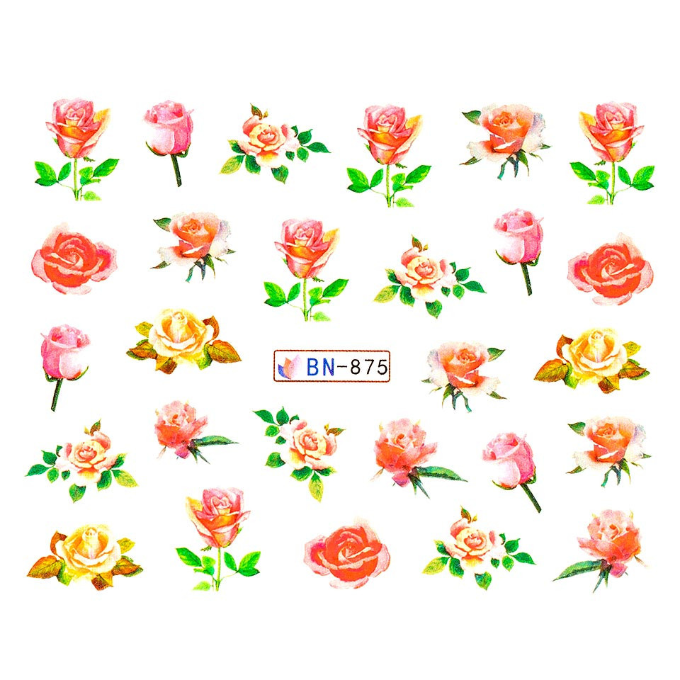 Tatuaj unghii luxorise flower rose, bn-875