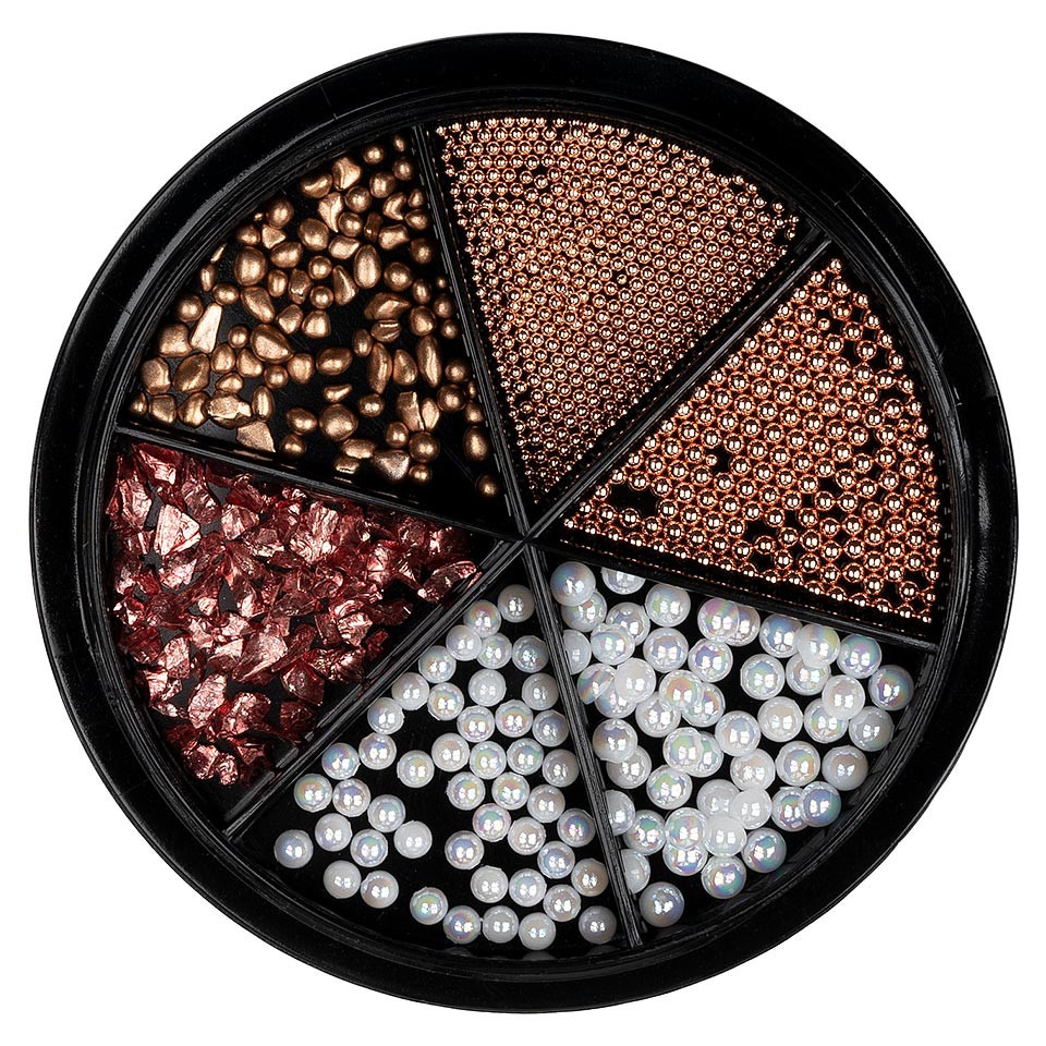Strasuri unghii luxorise, royal white & rose