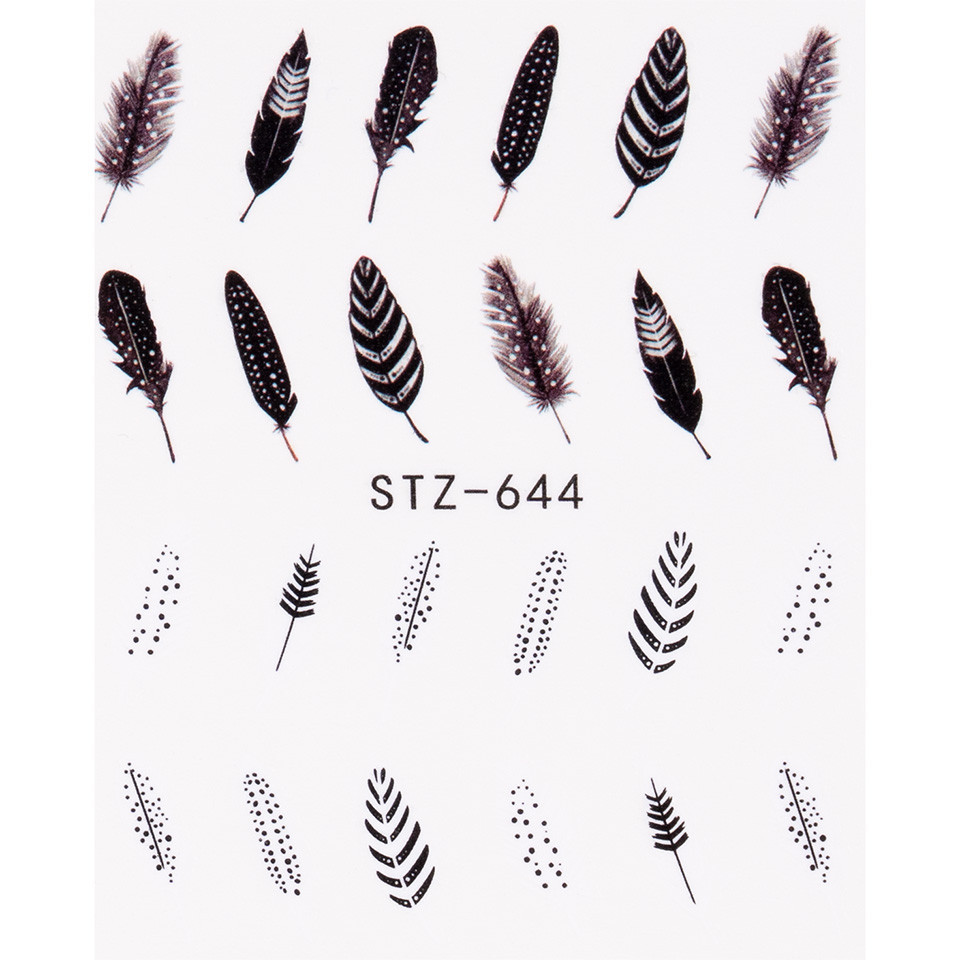 Tatuaj unghii luxorise simple feather, stz-644