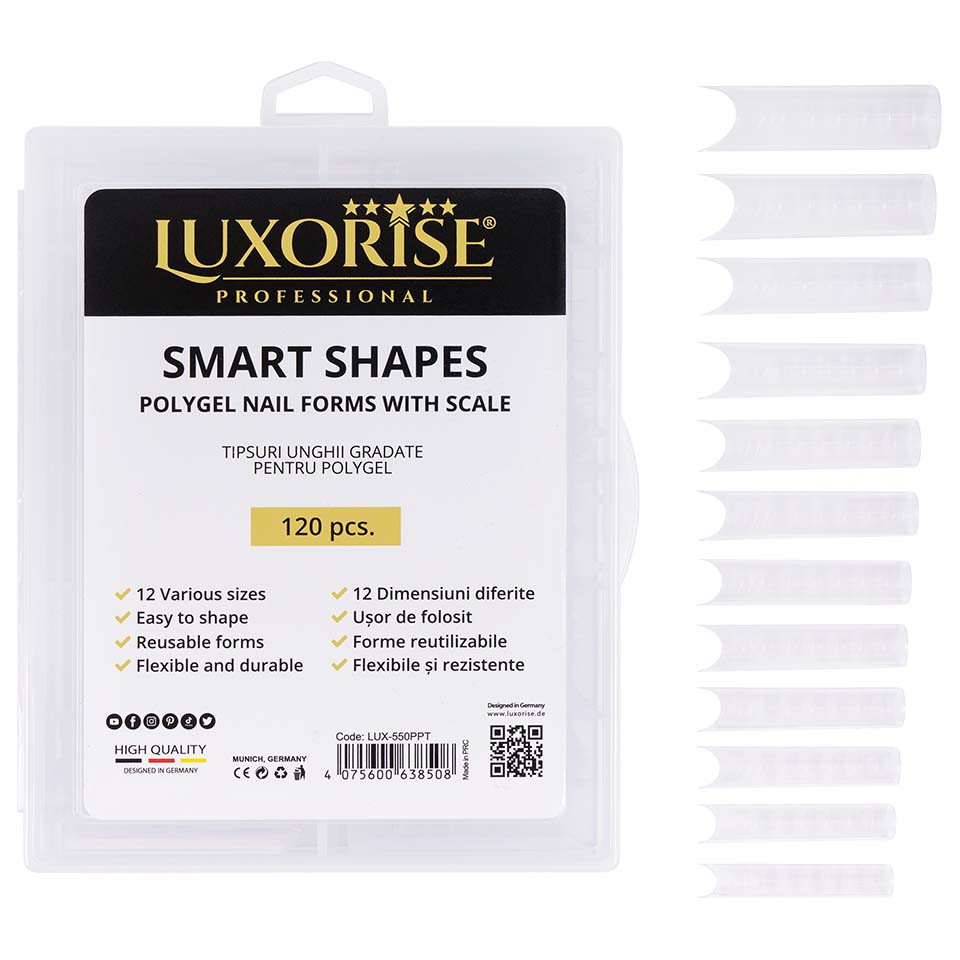 Tipsuri Smart Shapes LUXORISE pentru Polygel si gel, 120 buc