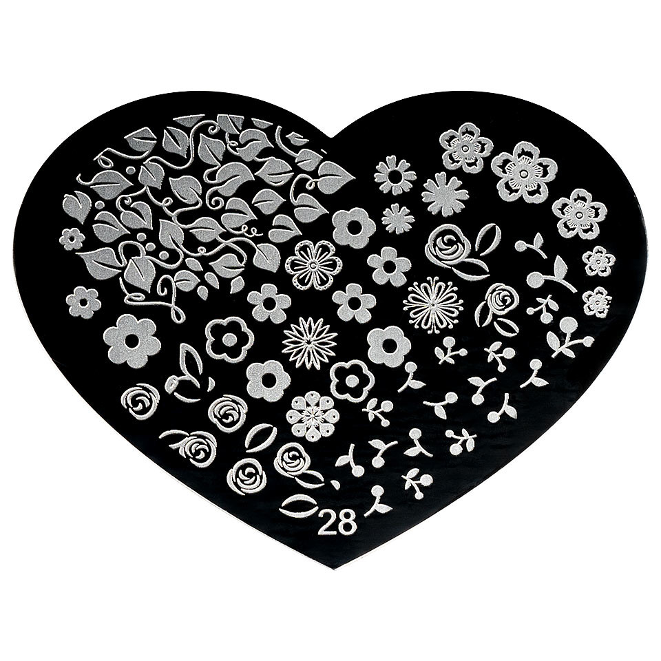 Matrita metalica stampila unghii hearts #28