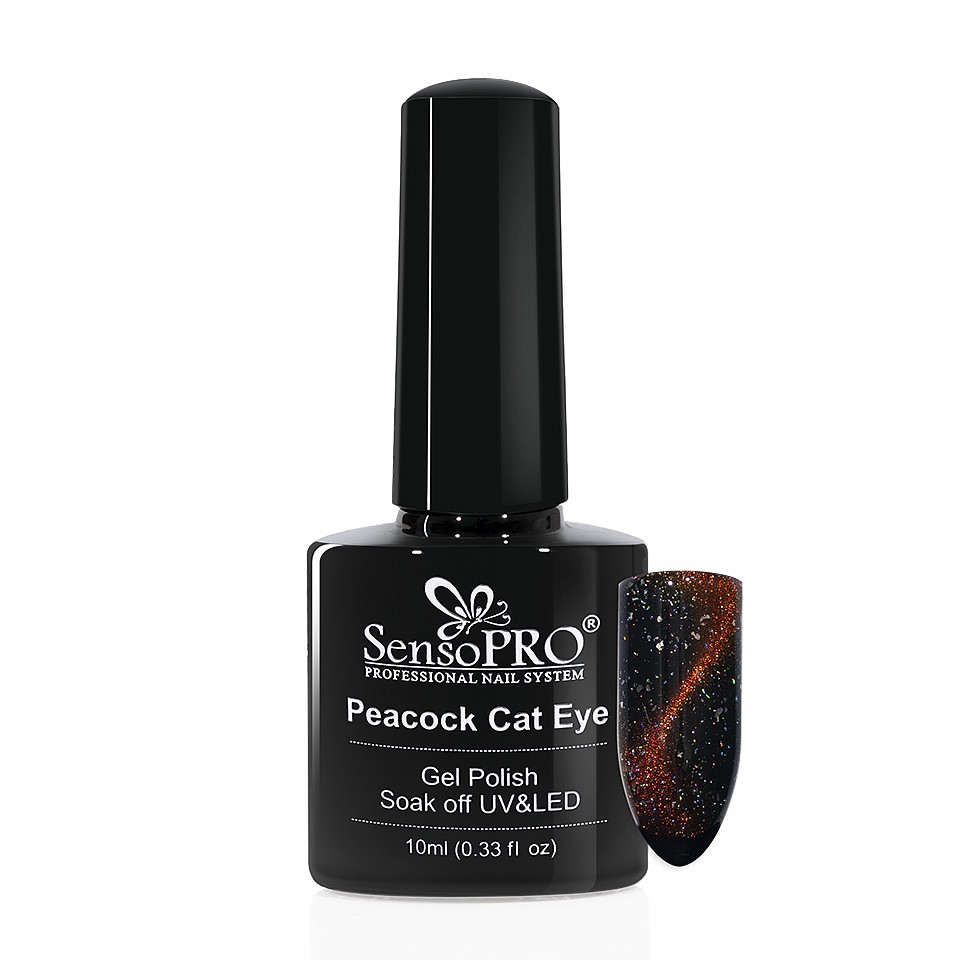 Oja Semipermanenta Peacock Cat Eye SensoPRO 10 ml, #04 Bronze