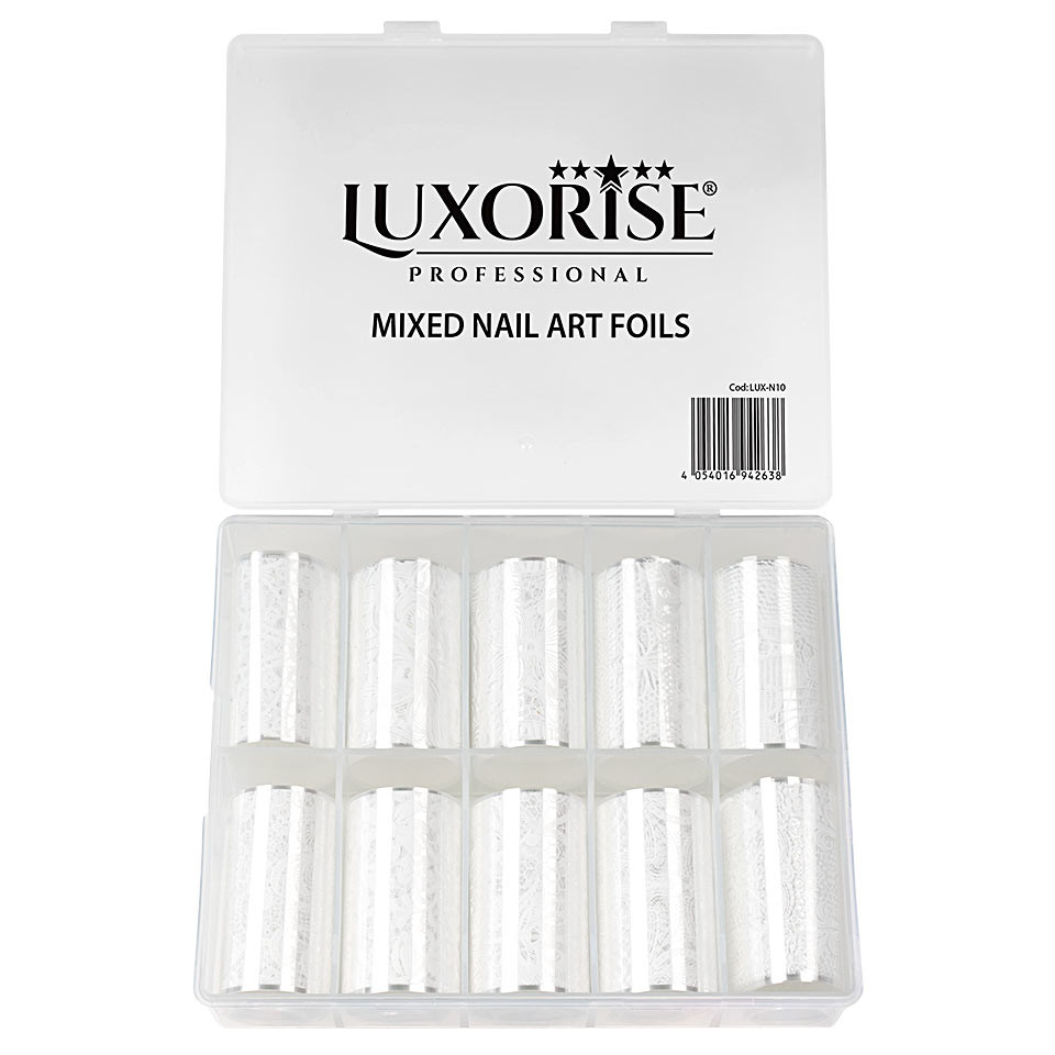 Set folii transfer luxorise #51 white lace, 10 buc