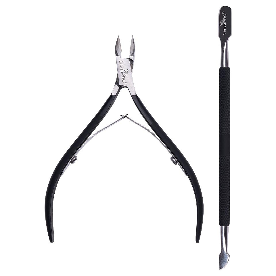 Set manichiura / pedichiura cleste unghii si instrument cuticule sensopro milano, black