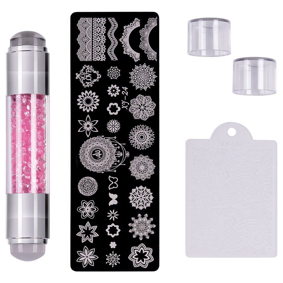 Set Stampila Unghii + Matrita Crystal Nail Art, XY-24 - SensoPRO Milano