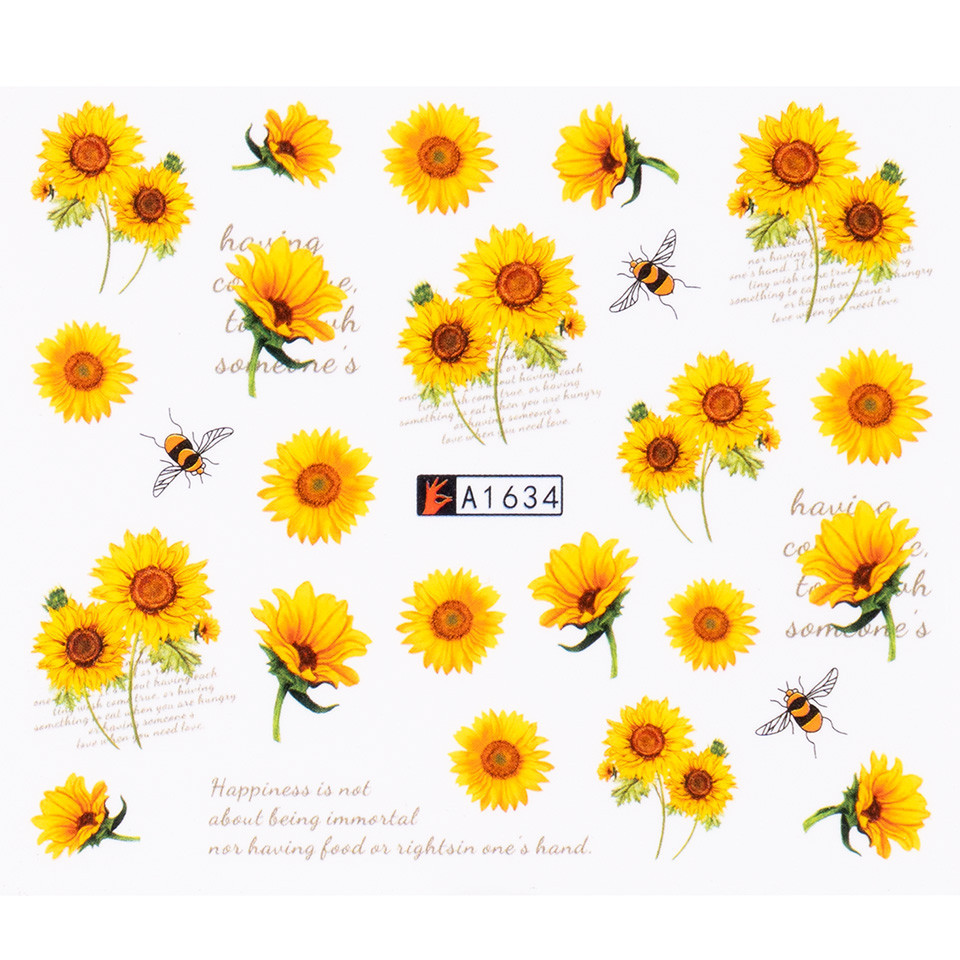 Tatuaj unghii luxorise sunflower power, a1634