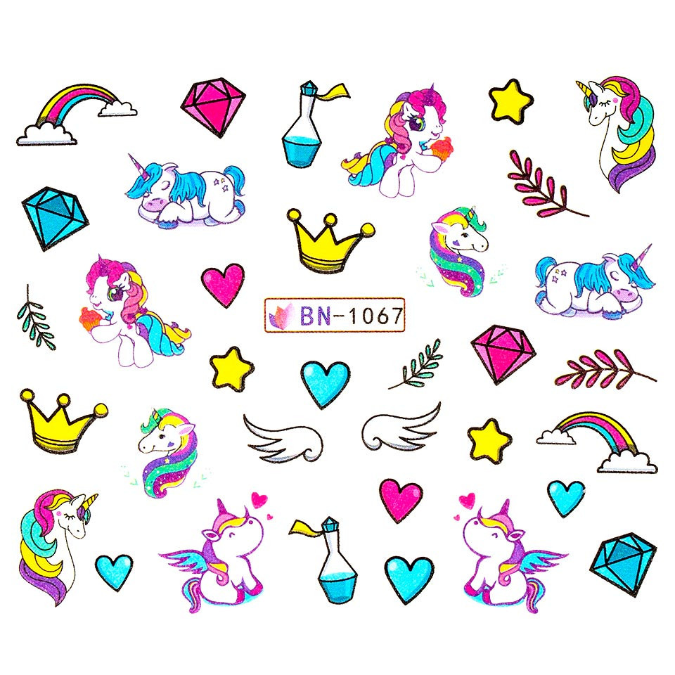 Tatuaj unghii luxorise unicorn art, bn-1067