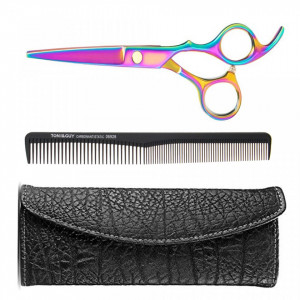 Foarfeca de tuns cameleon Gerry 6" pieptan carbon frizerie geanta