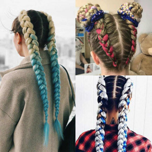 Set cap practica manechin Laura cu extensii colorate pentru exersat coafuri impletituri salon frizerie