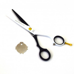 Set frizerie coafor Henbor model Ario04, 8 piese, cu foarfeca de tuns, pelerina, pamatuf, pulverizator, piepten