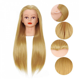 Set cap practica manechin Laura cu extensii colorate pentru exersat coafuri impletituri salon frizerie