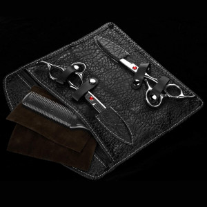 Set foarfeca de tuns si filat OttO 6" cu geanta depozitare, clama, brici, manta pentru frizerie coafor salon