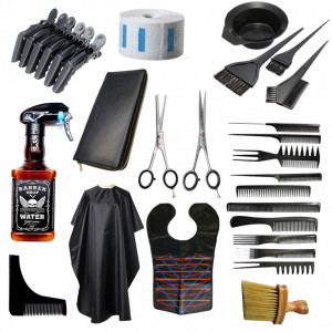 Set kit frizerie coafor BESAM cu foarfeca tuns filat Henbor Italia Top Line
