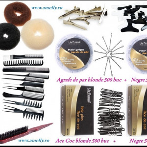 Set kit frizerie coafor complet SUPERB cu 10 piepteni de par ace agrafe produse pentru scoala frizer