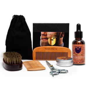 Set barber pentru ingrijire barba barbati cu ulei foarfeca tuns Modern