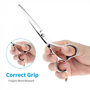 Foarfeca de tuns si filat profesionala set 2 bucati Bankok 6" cu geanta depozitare, piepten, brici metalic pentru frizerie coafor salon
