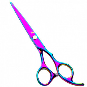 Set foarfeca de tuns si filat multicolor Milano marime 6" si piepten carbon clame pentru frizerie salon