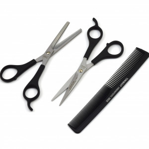 Set foarfece de tuns Henbor model Opax07 6 piese cu pelerina, pamatuf, pulverizator, piepten frizerie
