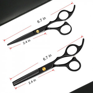 Set foarfece de tuns si filat Nirvana 6" negru cu geanta depozitare, pelerina pentru frizerie coafor salon