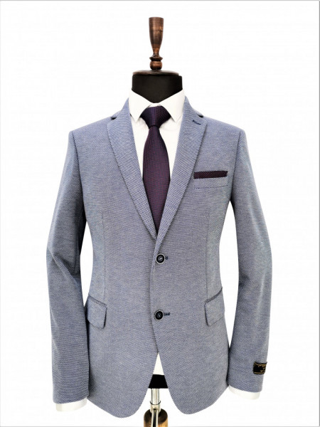 sacou slim fit bleu