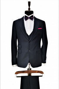 Costum slim fit bleumarin